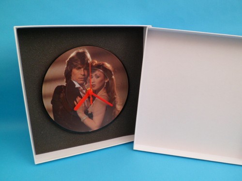 DOLLAR CLOCK Upcycled 80s Vinyl Record Picture Disc PD7063 7" Wall CLOCK 1980's - Picture 3 of 3