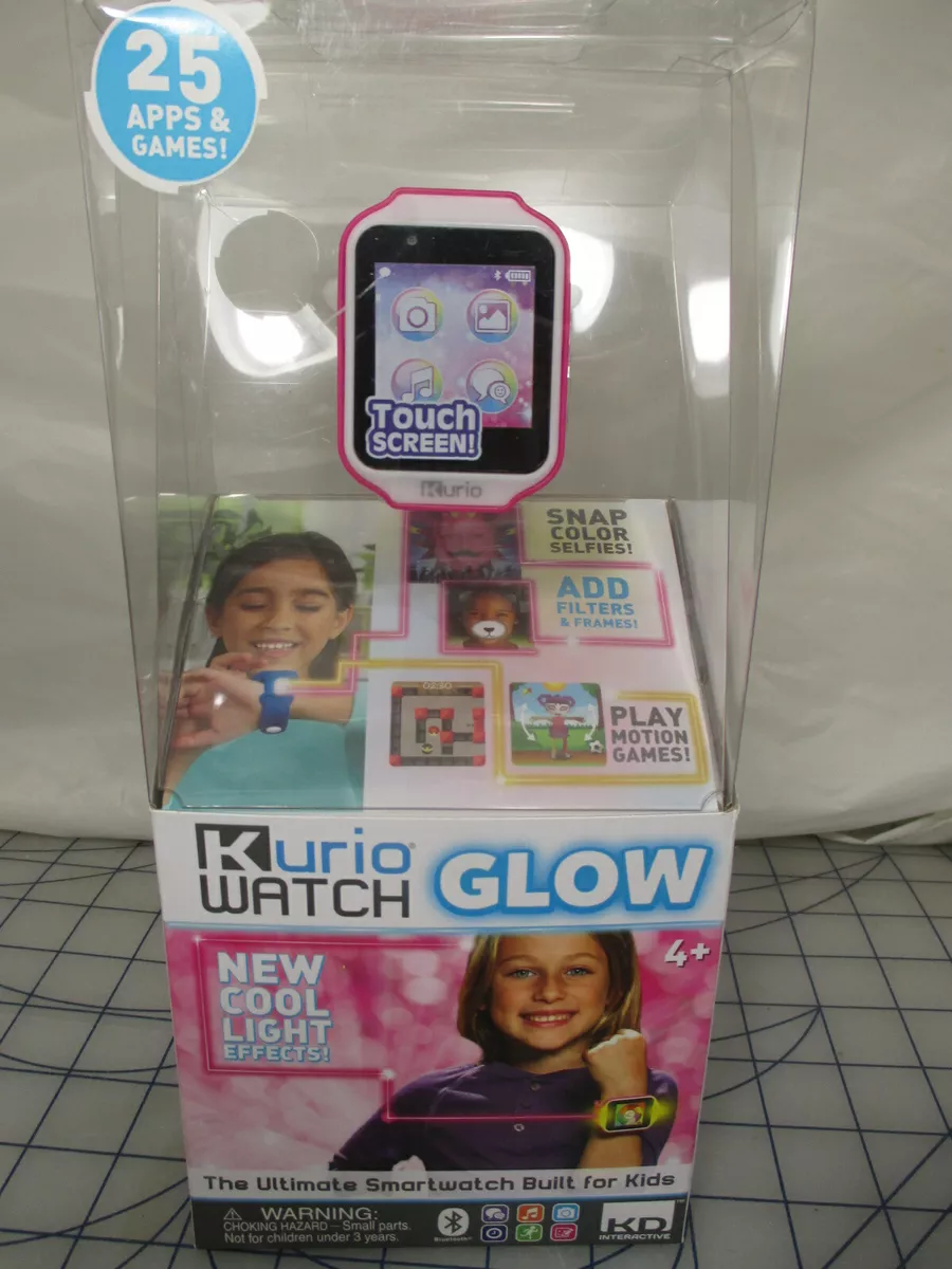 KURIO WATCH GLOW PINK ULTIMATE SMARTWATCH FOR KIDS 25 APPS GAMES NEW