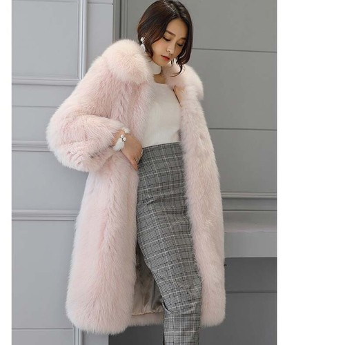 Winter neu Pelzmantel Fuchspelz Mode Damen lang warm Windbreaker Mode Oberbekleidung - Bild 6 von 14