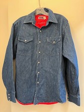 Big Mac Denim Jean Chore Jacket, Size Medium, With Quilted Red Lining, USA