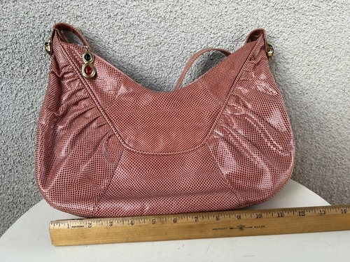 Vintage Bag Judith Leiber shoulder pink texture leather stones accents - Picture 10 of 11