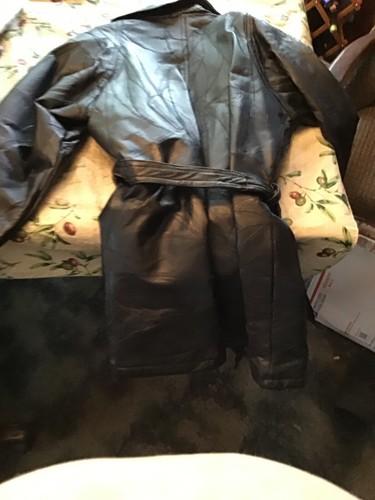 Used Womens Black Patch Leather Jacket size small - Picture 4 of 4