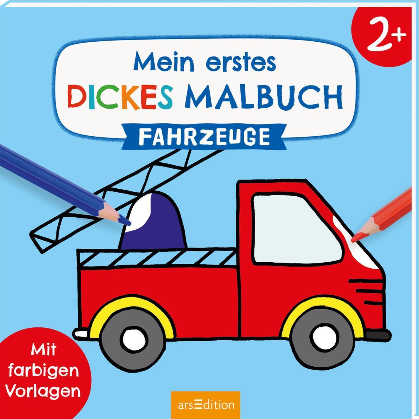 Thumbnail - Mein Erstes Dickes Malbuch Fahrzeuge | Mit Farbigen Vorlagen |