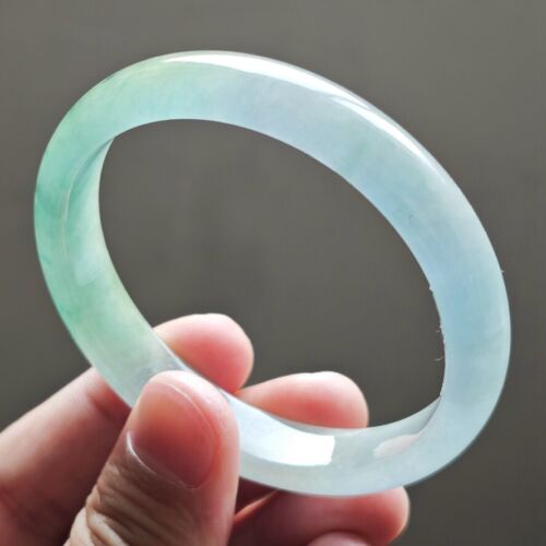 Bracciale Giada Giadeite Ghiacciata Verde Smeraldo 61mm Bracciale Giada Birmania 1907 - Foto 2 di 13