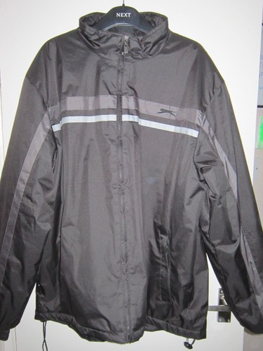 Slazenger Fleece gefütterter Herrenmantel mit Reißverschluss schwarz Gr. L