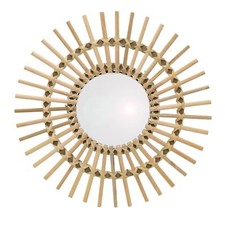 Sunburst Wall Mirror | Round Wall-Mounted Wooden Sun Mirror For Walls - 50cm