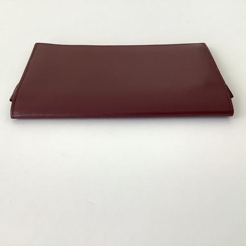 CARTIER Vintage Bifold Wallet Bordeaux Leather Zipper Pocket Burgundy - Zdjęcie 11 z 15