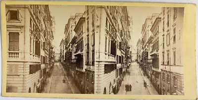 Tirage Stéréoscopique Vintage – Sortie Du Pape, Rome – Photo Ancienne Originale Circa 1870