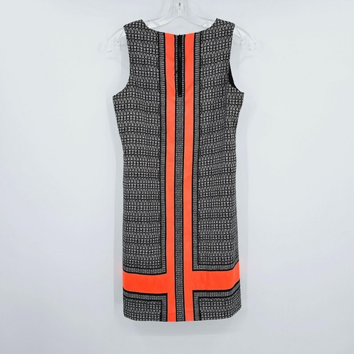 Vestido Vince Camuto Crossroad Panel Cambio 4 P Sin Mangas Tanque Negro Blanco Naranja - Imagen 9 de 10