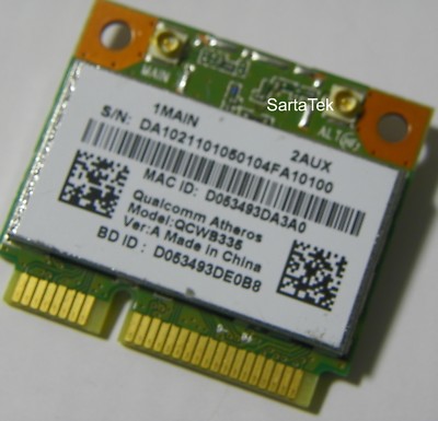 Atheros QCWB335 802.11n Wireless + bluetooth 4.0 PCIe Half DA10211010