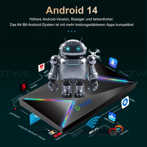 Android 14.0 Smart TV BOX 128 GB 4 GB WIFI6 reproductor multimedia de red Quad Core NUEVO DE - Imagen 57 de 78