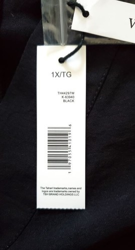 Tahari schwarze Damenbluse 3/4-Krempelärmel, Größe 1X/TG, neu mit Etikett - Bild 7 von 10