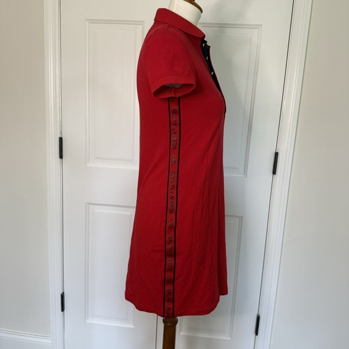 Lauren Ralph Lauren Women's Red Polo Dress Size Small Logo Vertical Rare - Picture 2 of 13