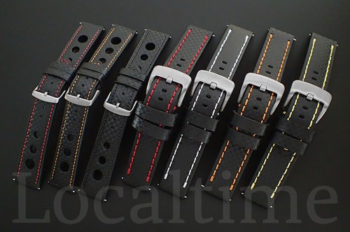 LIQUIDACIÓN Rally Grand-Prix CARBONO Premium Cuero de becerro Correas de reloj 18 mm - 24 mm - Imagen 10 de 19