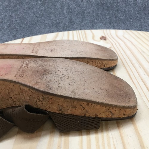 Donald J Pliner Sandals Womens 9 M Casual Slip On Cork Wedge Slide Brown Fabric - Picture 10 of 15