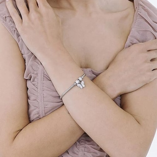 Bracciale Luca Barra Donna Acciaio Argentata Ciondolo Farfalla Cristalli _BK1936 - Imagen 2 de 5