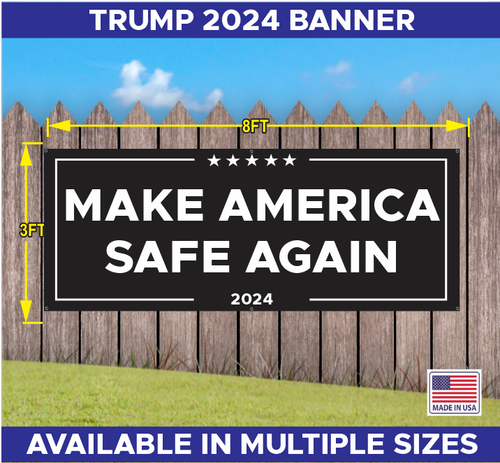 TRUMP VANCE MAGA MAKE AMERICA SAFE AGAIN 2024 BANNER MULTIPLE COLORS - Picture 4 of 8