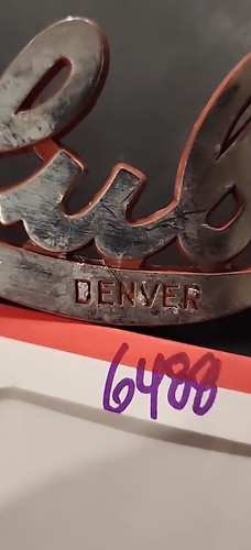 Luby--Denver- -Metal Dealer Emblem Car vintage SM6488 - Picture 3 of 3