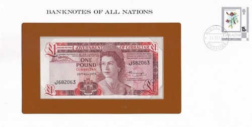 Gibraltar - 1 Pound 1975 UNC P. 20a Banknotes of all Nations in the envelope - Picture 1 of 2