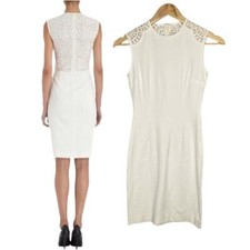 Stella McCartney Made in Italy White Medallion Silk Blend Sheath Dress 34 XS