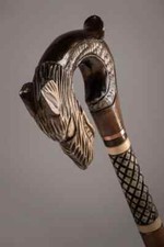 Wolf Head walking cane for men Hand carved walking stick Unique canes