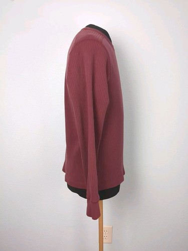 Camiseta Abercrombie & Fitch Talla Grande Para Hombre Borgoña Acanalada Manga Larga Músculo - Imagen 5 de 8