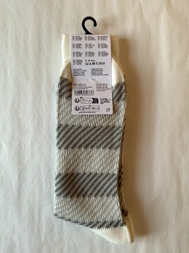 UNIQLO JW ANDERSON Jaquard Knit Off White Cotton Blend Socks- UK 8-11 EURO 42-46 - Picture 3 of 3