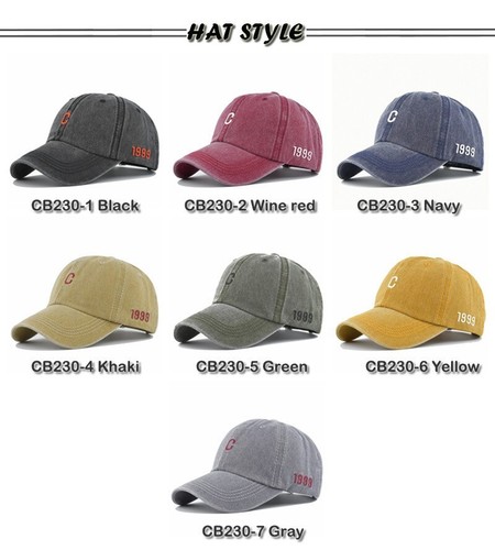 New vintage three-dimensional embroidered letter C baseball caps for men and wom - Picture 3 of 12