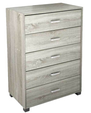 CASSETTIERA SETTIMINO 5 CASSETTI DESIGN MODERNO ROVERE OLMO LEGNO 101*68*40 cm