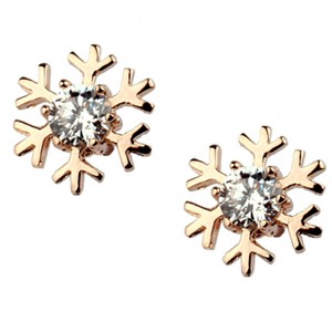 Cute Kids Snowflake Rose Gold Christmas Gift Stud Earrings Jewellery Image Is Loading Cute Kids Snowflake Rose Gold Christmas Gift Stud