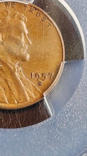 1957-D Lincoln Wheat Penny PCGS AU53. - Picture 7 of 7