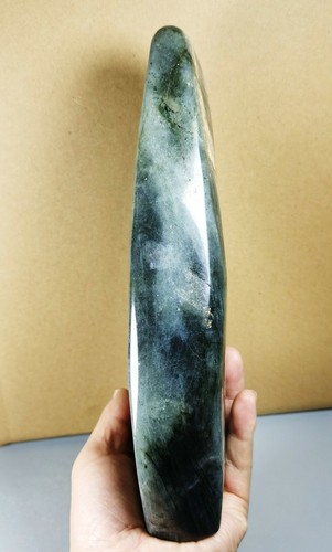 Pietra Reiki Lucida Bella Arcobaleno Giallo Flash Labradorite Spectrolite Freeform - Foto 7 di 11