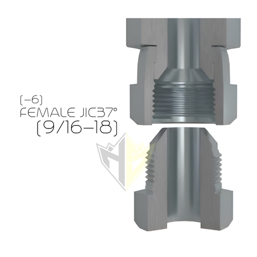 Gruppo tubi idraulici 1/4” x 42” con estremità 3/8 FEMMINA JIC #6 (dritte/90°) - Foto 3 di 4