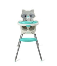 Baby High Chair 4-in-1 Convertible Racoon Soft Cushioned Removable Food Tray