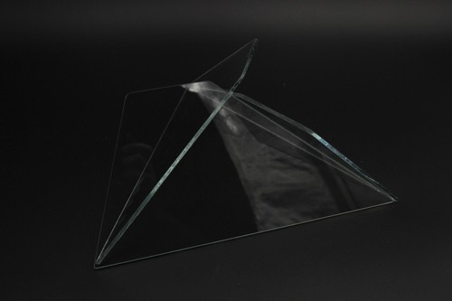 Vintage 1988 Side 3 Three Glass Postmodern Sculptural Triangular Bowl - Picture 7 of 7