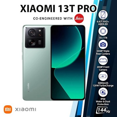 Xiaomi 13T Pro 5G Android Cell Phone (Green, 16GB+1TB, Dual SIM, Unlocked)