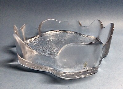  Glass Woodstock Bowl by Bengt Edenfalk for Kosta Boda and Skruf Sweden 1960s