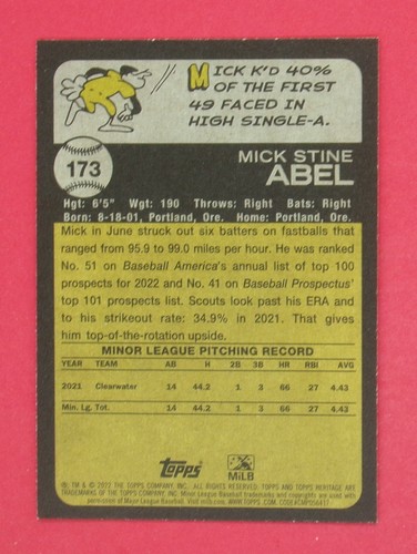  2022 Topps Heritage Minors Baseball - Pick Your Card - Picture 347 of 400