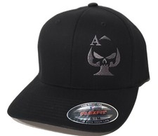 Ace of Spades Sniper Embroidered FLEXFIT Black Cap Hat, 5001