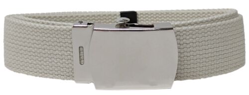ADJUSTABLE CANVAS MILITARY WEB BELT METAL BUCKLE MEN WOMEN 36" 44" 56" 64" 72" - Picture 5 of 48