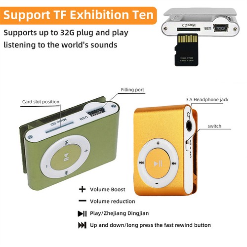Mini reproductor de MP3 USB digital portátil con clip/clip en reproductor multimedia de música MP3 - Imagen 5 de 16