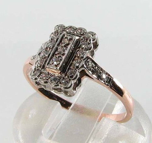 CLASS 9CT ROSE GOLD ALL DIAMOND EDWARDIAN ART DECO INS RING FREE RESIZE - Picture 3 of 6