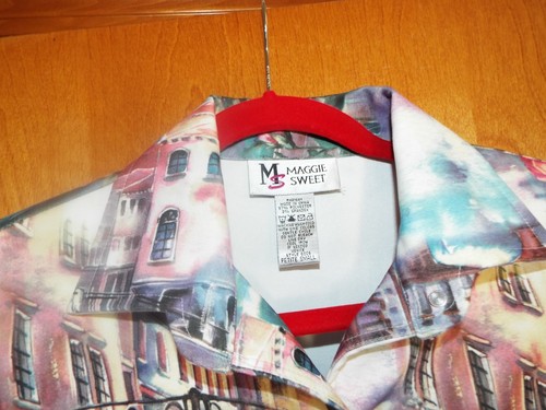 MAGGIE SWEET ART WEAR VENICE ROSES, JACKET, STUNNING COLORS STYLE 6006. SZ. SM.P - Picture 2 of 6