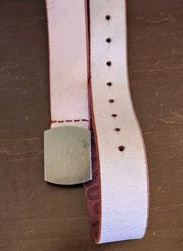 Gap (red) USA Made Red Leather Pre-DIstressed Painted Belt Medium - Picture 5 of 5