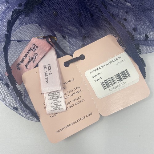Agent Provocateur Poppie Navy Bodysuit AP3 Medium NWT $310 - Picture 10 of 10