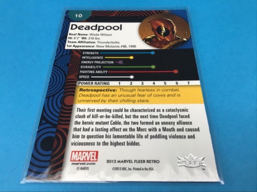 2013 Marvel Fleer Retro Base Auto #10 Deadpool Autogramm signed Medina BIN Angebot - Bild 6 von 6