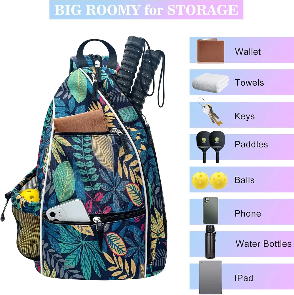Pickleball Tennis Bag Backpack for Men Women - Sports Crossbody Franklin Pickle Pickleball Tennis Bag Backpack for Men Women - Sports Crossbody Franklin Pickle