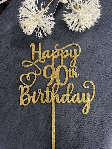 90, 90th. Happy 90th Birthday Cake Topper. Ninety . Acrylic/Timber. Quick POST - Picture 6 of 9