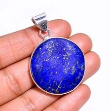 Lapis Lazuli Pendant Handmade Round Lapis Lazuli 925 Sterling Silver A-49