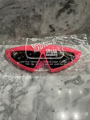New Back to the Future II 1989 Solar Shades Vtg Sunglasses Pizza Hut Pink Yellow